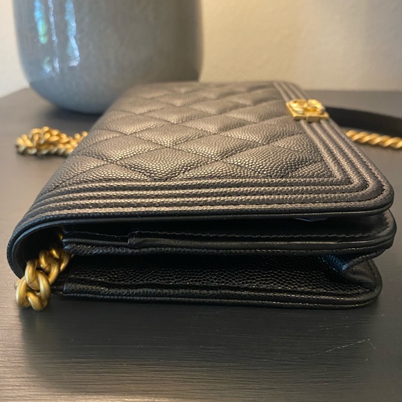 Chanel Boy Wallet on chain in Black - Picture 4 of 11
